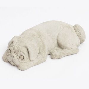 DOG PUG Statue Figure Cement Home Garden Decor Very Cute !!!! MEMORIAL